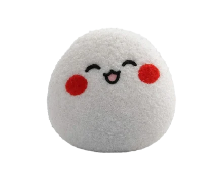 Pocket Egg beaming with its eyes shut